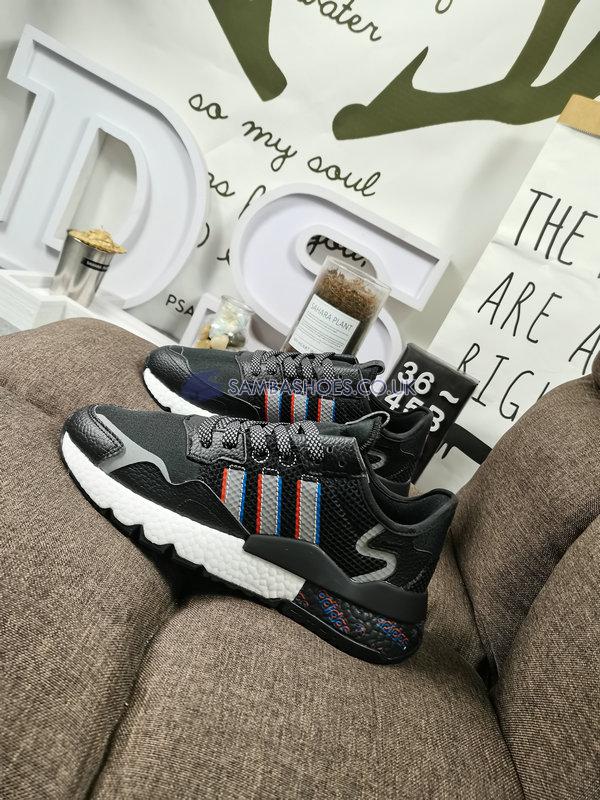 Adidas Nite Jogger "Black Grey White" - Core Black/Silver Metallic/Bright Blue - H01718 Classic Originals Shoes