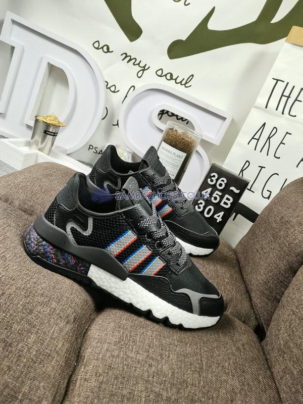 Adidas Nite Jogger "Black Grey White" - Core Black/Silver Metallic/Bright Blue - H01718 Classic Originals Shoes