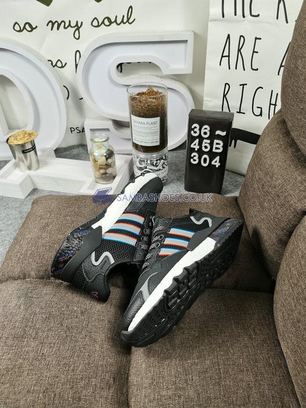 Adidas Nite Jogger "Black Grey White" - Core Black/Silver Metallic/Bright Blue - H01718 Classic Originals Shoes