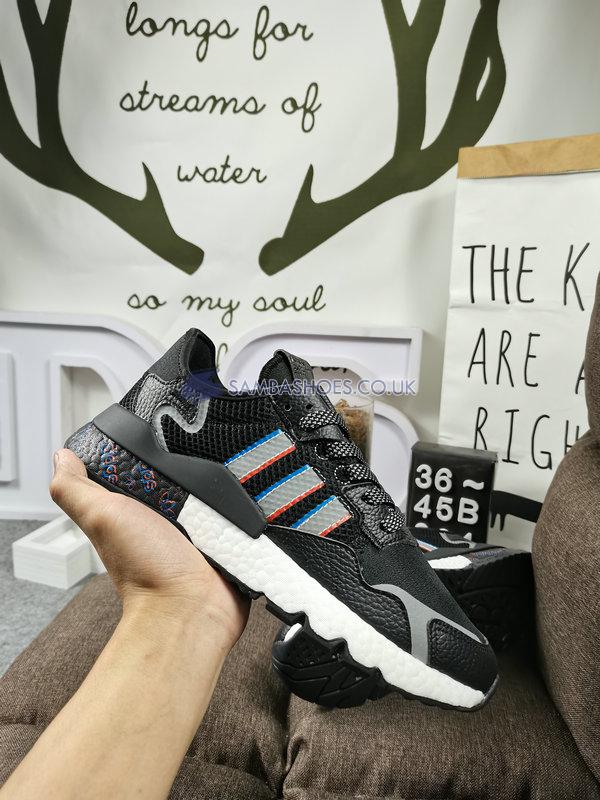 Adidas Nite Jogger "Black Grey White" - Core Black/Silver Metallic/Bright Blue - H01718 Classic Originals Shoes