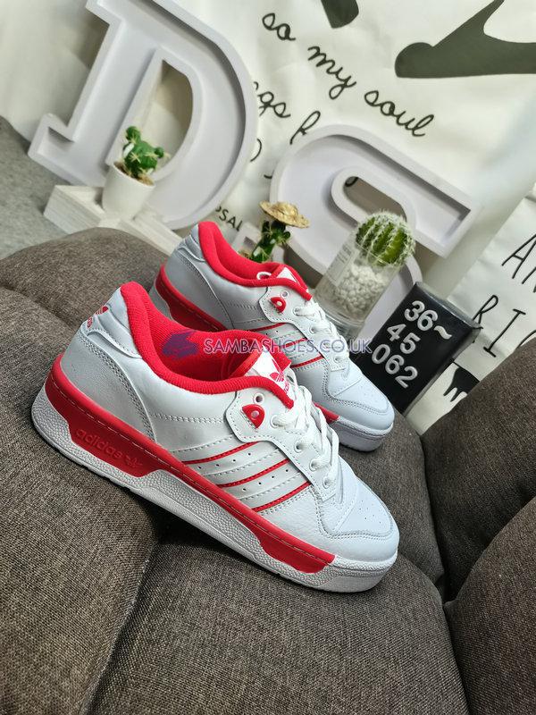 Adidas Rivalry Low "White Scarlet" - Cloud White/Cloud White/Scarlet - EE4658 Classic Originals Shoes