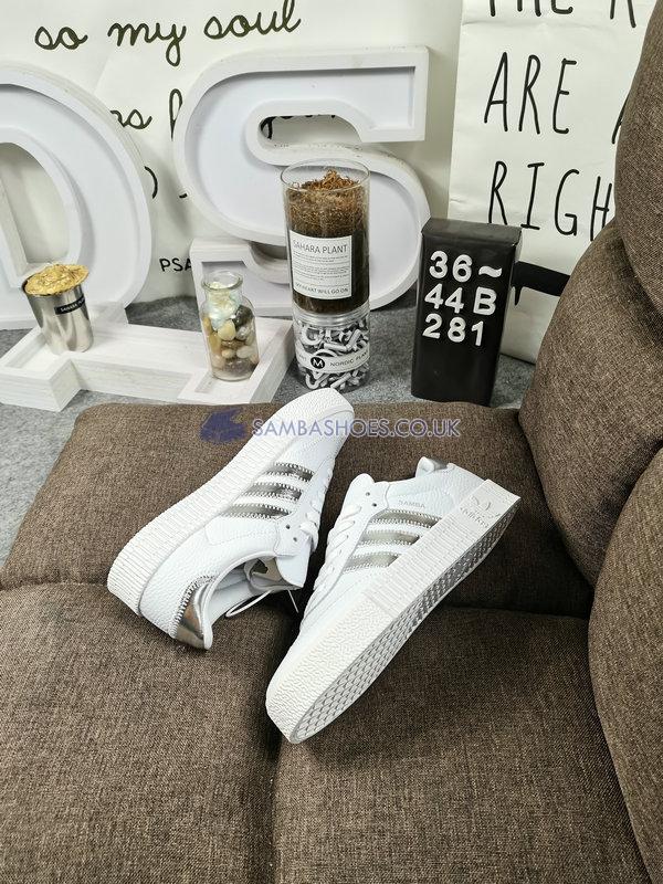 Adidas Sambarose "Cloud White Silver" - Cloud White/Silver Metallic/Core Black - EE9017 Classic Originals Shoes