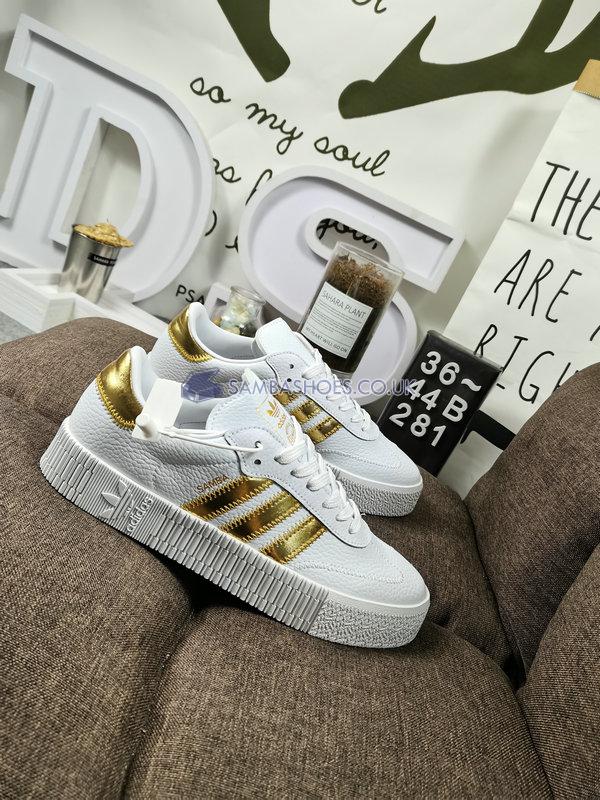 Adidas Sambarose "White Gold Metallic" - Cloud White/Gold Metallic/Cloud White - EE4681 Classic Originals Shoes