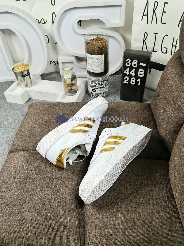 Adidas Sambarose "White Gold Metallic" - Cloud White/Gold Metallic/Cloud White - EE4681 Classic Originals Shoes