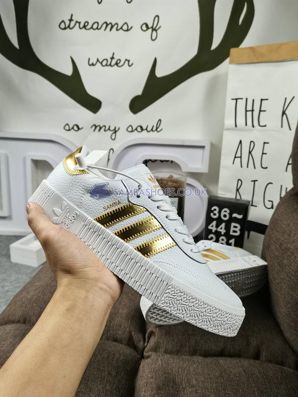 Adidas Sambarose "White Gold Metallic" - Cloud White/Gold Metallic/Cloud White - EE4681 Classic Originals Shoes