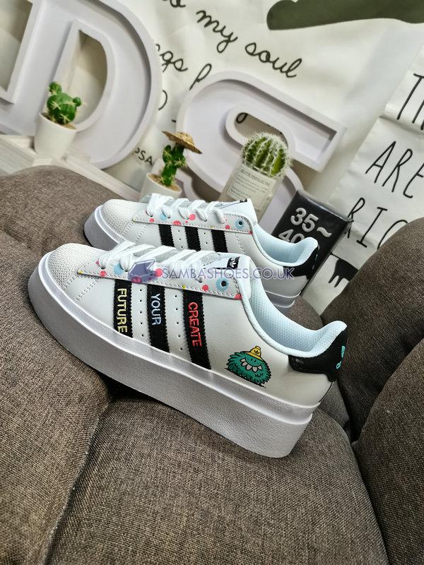 Kevin Lyons x Adidas Superstar Bonega "Create Your Future" - Cloud White/Core Black/Radiant Aqua - H03946-1 Classic Originals Shoes