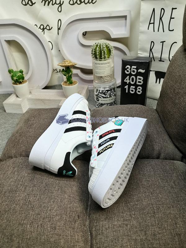 Kevin Lyons x Adidas Superstar Bonega "Create Your Future" - Cloud White/Core Black/Radiant Aqua - H03946-1 Classic Originals Shoes