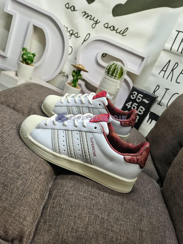 Adidas Superstar "Chinese New Year 2023" - Cloud White/Cloud White/Noble Maroon - IF2577 Classic Originals Shoes