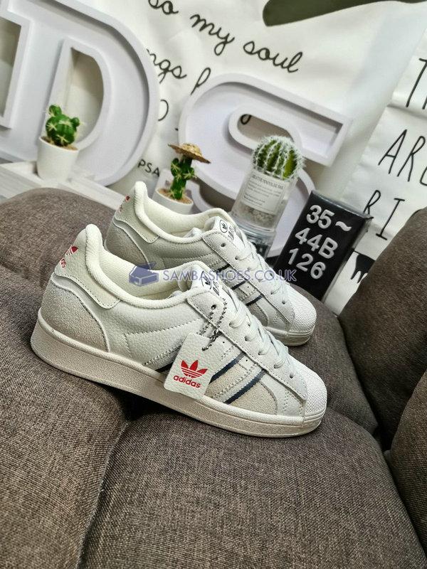 Adidas Superstar "White Aluminium" - Cloud White/Aluminium/Vivid Red - GW5921 Classic Originals Shoes