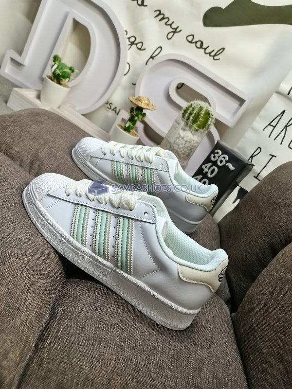 Adidas Superstar "White Linen Green" - Cloud White/Linen Green/Cream White - H03728 Classic Originals Shoes