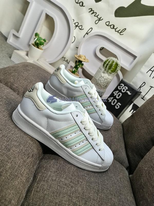 Adidas Superstar "White Linen Green" - Cloud White/Linen Green/Cream White - H03728 Classic Originals Shoes