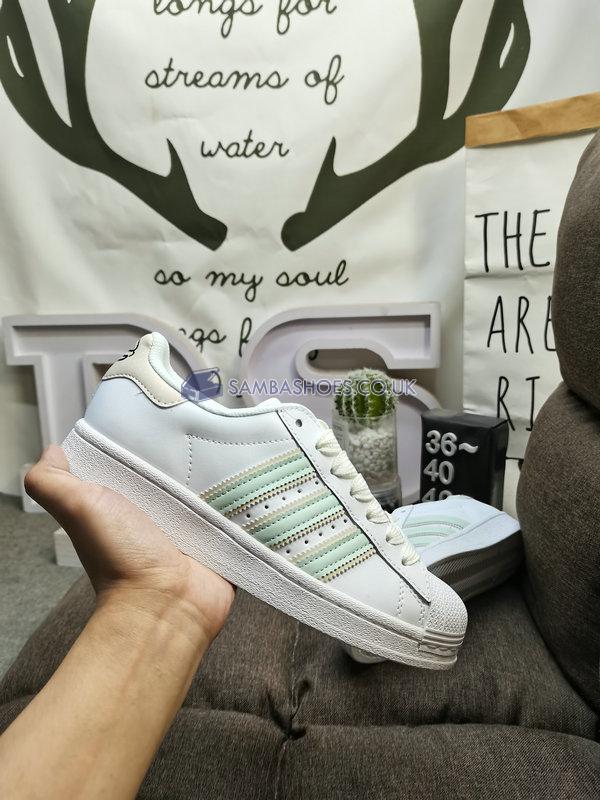 Adidas Superstar "White Linen Green" - Cloud White/Linen Green/Cream White - H03728 Classic Originals Shoes