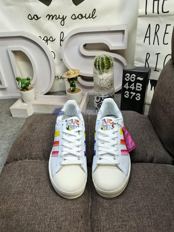 Adidas Superstar "Pride" - Cloud White/Cloud White/Off White - GW2415 Classic Originals Shoes