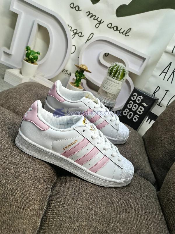 Adidas Superstar "Light Pink Gold Metallic" - Cloud White/Light Pink/Gold Metallic - S81019 Classic Originals Shoes