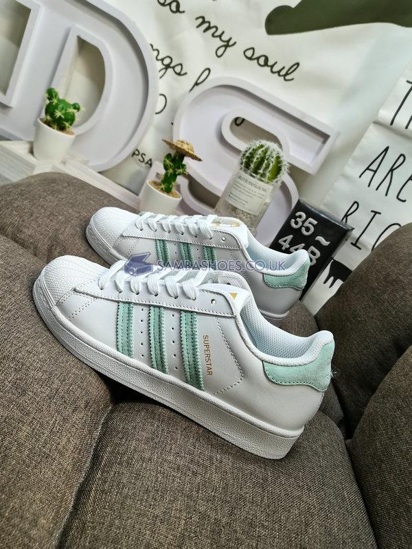 Adidas Superstar "White Clear Mint" - Cloud White/Clear Mint/Gold Metallic - GX2538 Classic Originals Shoes