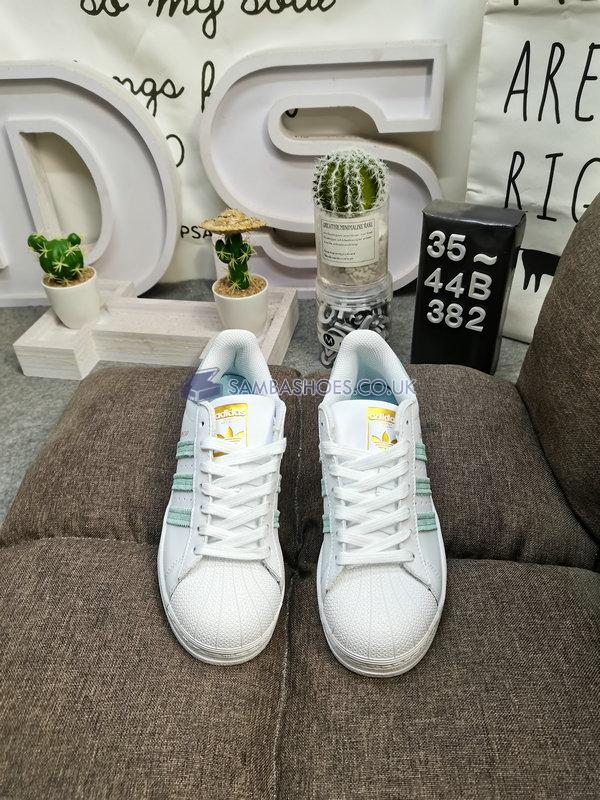 Adidas Superstar "White Clear Mint" - Cloud White/Clear Mint/Gold Metallic - GX2538 Classic Originals Shoes