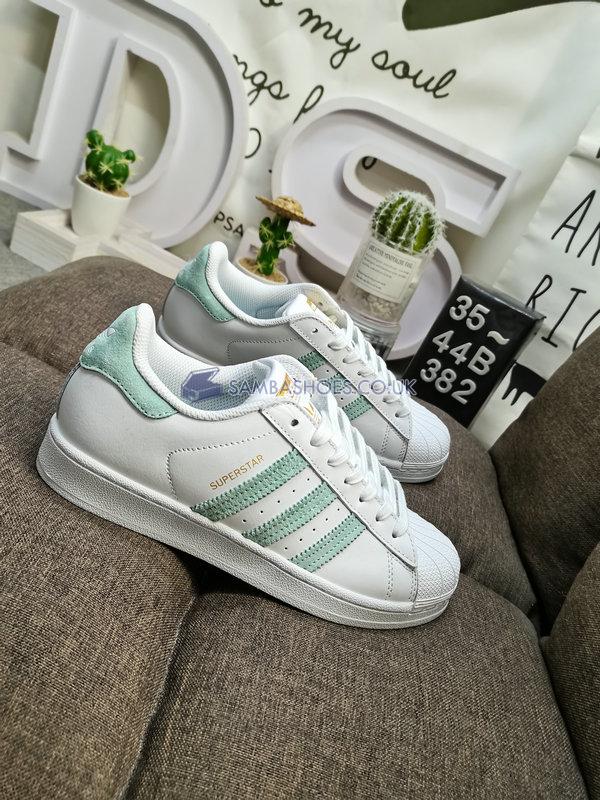 Adidas Superstar "White Clear Mint" - Cloud White/Clear Mint/Gold Metallic - GX2538 Classic Originals Shoes