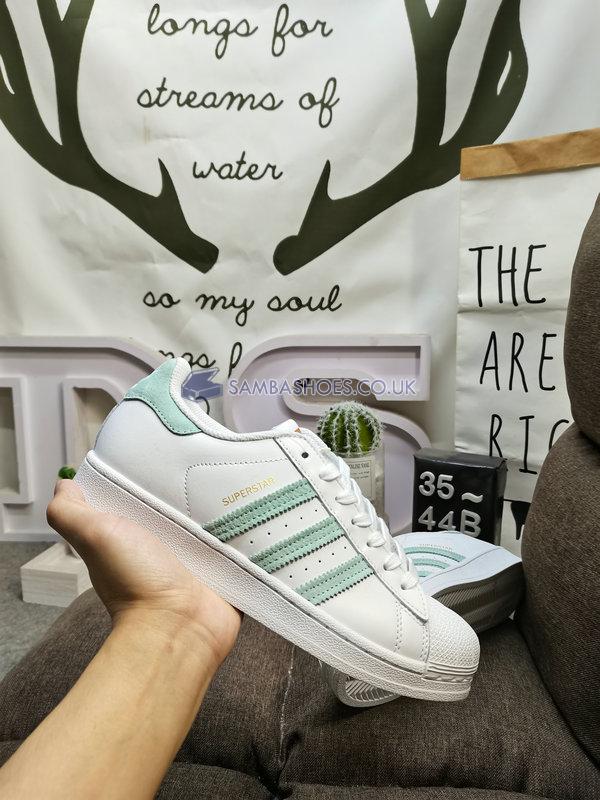 Adidas Superstar "White Clear Mint" - Cloud White/Clear Mint/Gold Metallic - GX2538 Classic Originals Shoes