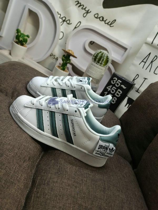 Adidas Superstar "Originals Labels" - Cloud White/Hazy Emerald - HQ6455 Classic Originals Shoes