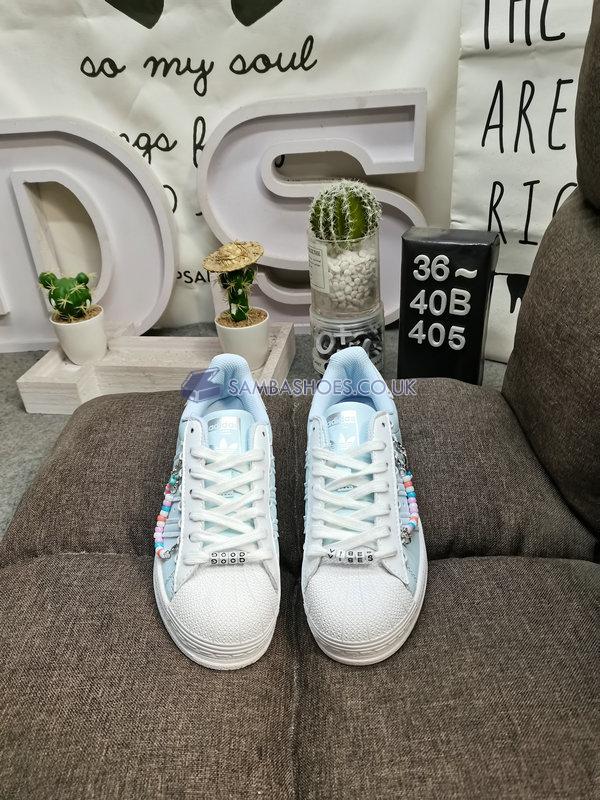 Adidas Superstar "Good Vibes" - Sky Tint/Sky Tint/Silver Metallic - HP7827 Classic Originals Shoes