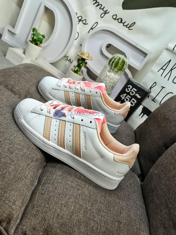 Adidas Superstar "Self Love" - Cloud White/Halo Blush/Acid Red - GW0570 Classic Originals Shoes