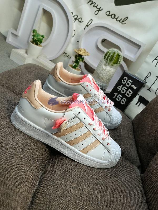 Adidas Superstar "Self Love" - Cloud White/Halo Blush/Acid Red - GW0570 Classic Originals Shoes