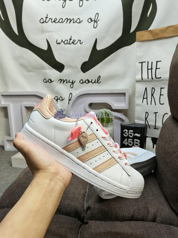 Adidas Superstar "Self Love" - Cloud White/Halo Blush/Acid Red - GW0570 Classic Originals Shoes