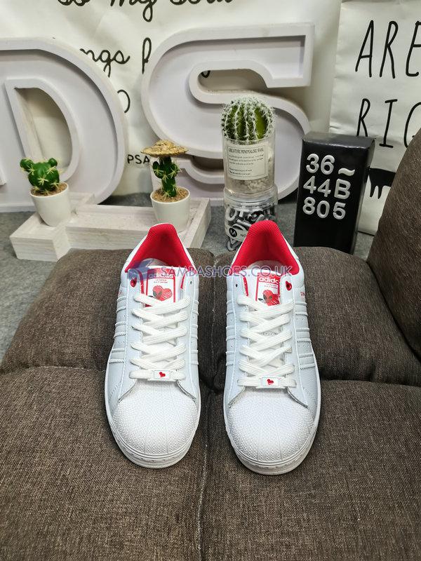 Adidas Superstar "Valentines Day" - Cloud White/Cloud White/Scarlet - GW4416 Classic Originals Shoes