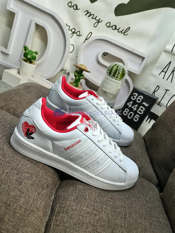 Adidas Superstar "Valentines Day" - Cloud White/Cloud White/Scarlet - GW4416 Classic Originals Shoes