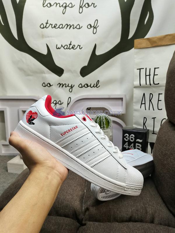 Adidas Superstar "Valentines Day" - Cloud White/Cloud White/Scarlet - GW4416 Classic Originals Shoes