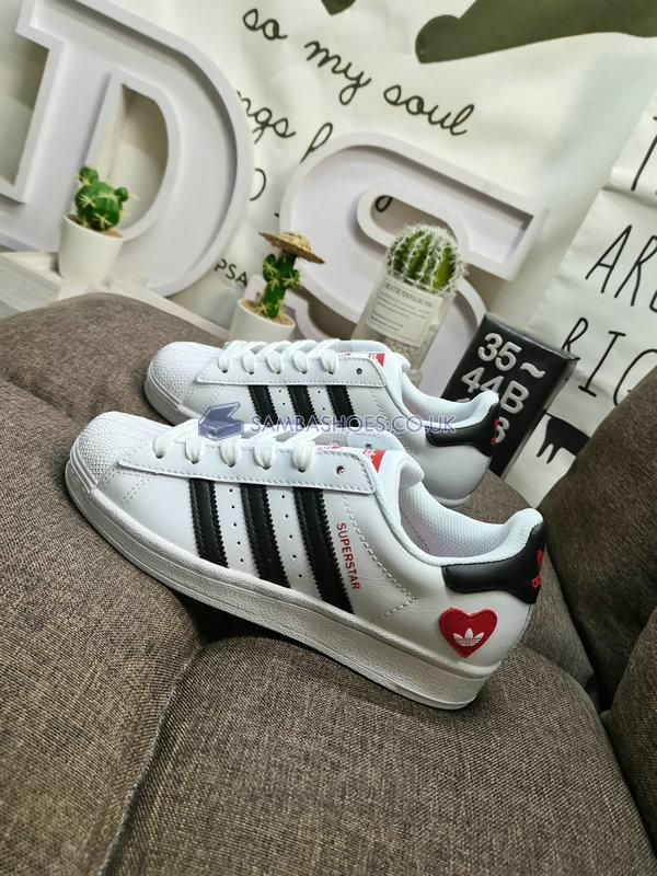 Adidas Superstar "Valentines Day" - Cloud White/Core Black/Scarlet - FZ1807 Classic Originals Shoes