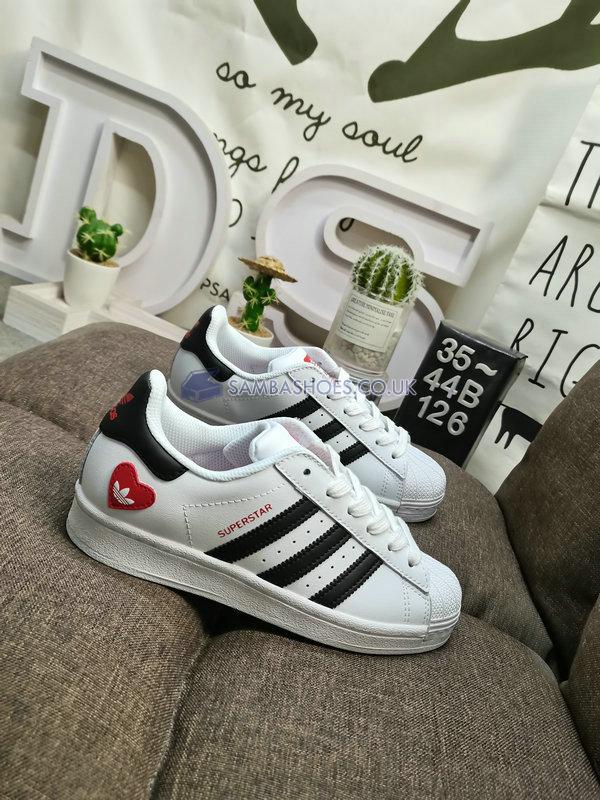 Adidas Superstar "Valentines Day" - Cloud White/Core Black/Scarlet - FZ1807 Classic Originals Shoes