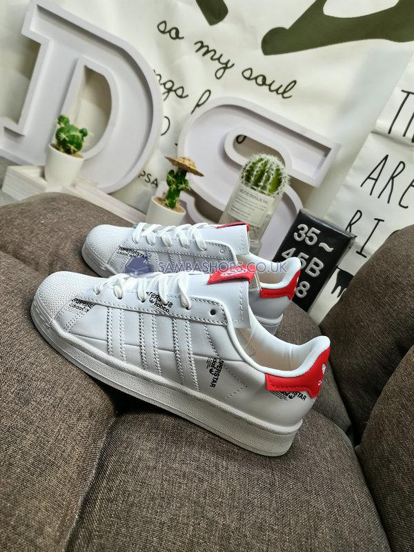 Adidas Superstar "White Vivid Red" - Cloud White/Vivid Red/Core Black - GV7672 Classic Originals Shoes