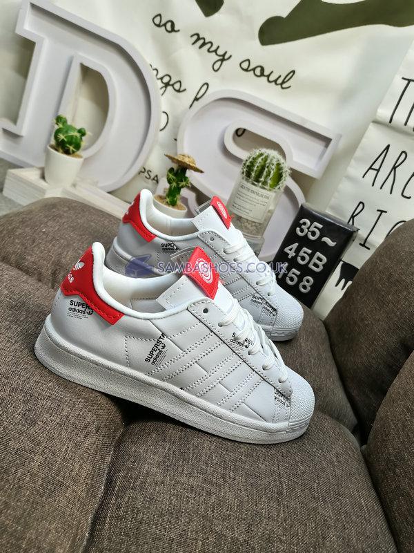 Adidas Superstar "White Vivid Red" - Cloud White/Vivid Red/Core Black - GV7672 Classic Originals Shoes