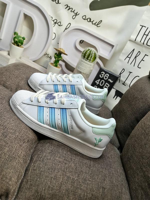 Adidas Superstar "Environmental Awareness" - Cloud White/Easy Blue/Easy Green - GY0014 Classic Originals Shoes