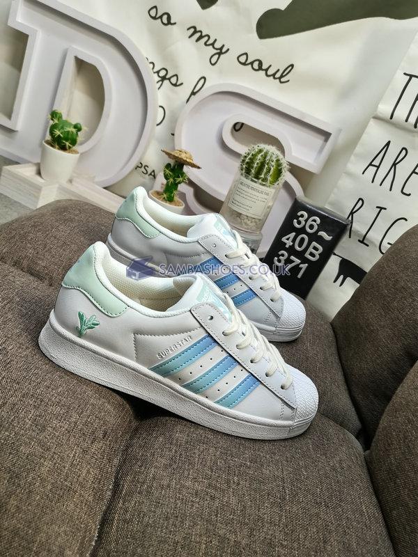 Adidas Superstar "Environmental Awareness" - Cloud White/Easy Blue/Easy Green - GY0014 Classic Originals Shoes