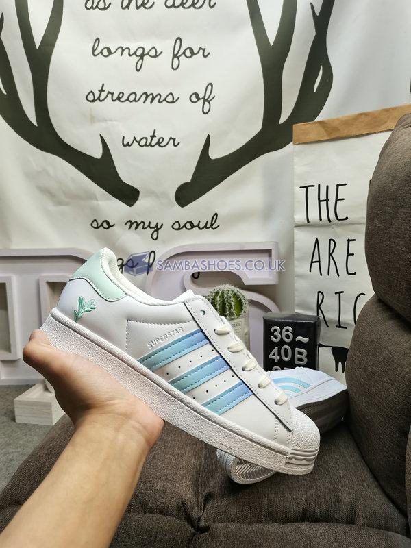 Adidas Superstar "Environmental Awareness" - Cloud White/Easy Blue/Easy Green - GY0014 Classic Originals Shoes