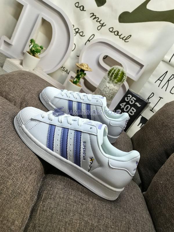 Adidas Superstar "Save The Bees" - Cloud White/Magic Lilac/Energy Ink - HP6215 Classic Originals Shoes