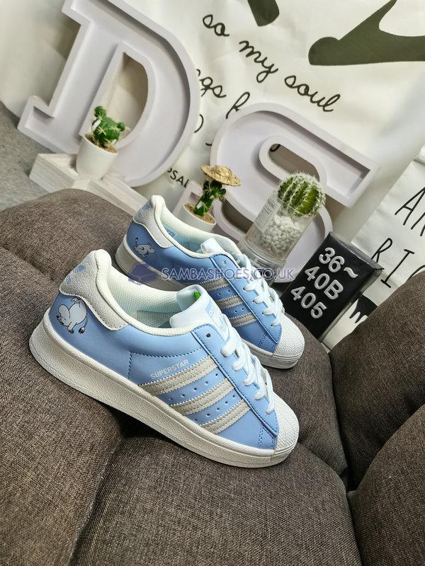 Moomin x Adidas Superstar J "Moomintroll" - Blue Dawn/Cloud White/Core White - ID6651 Classic Originals Shoes