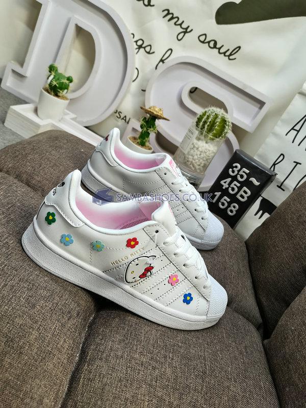 Hello Kitty x Adidas Superstar J "Colorful Florals" - Cloud White/Cloud White/Core Black - ID7279 Classic Originals Shoes