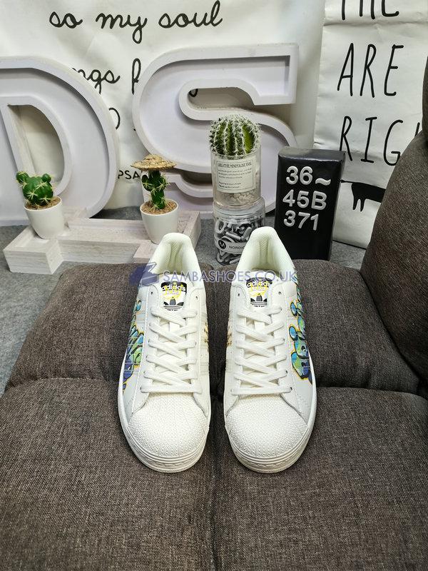 Adidas Superstar "White Purple Green" - Wonder White/Wonder White/Off White - GW4443 Classic Originals Shoes