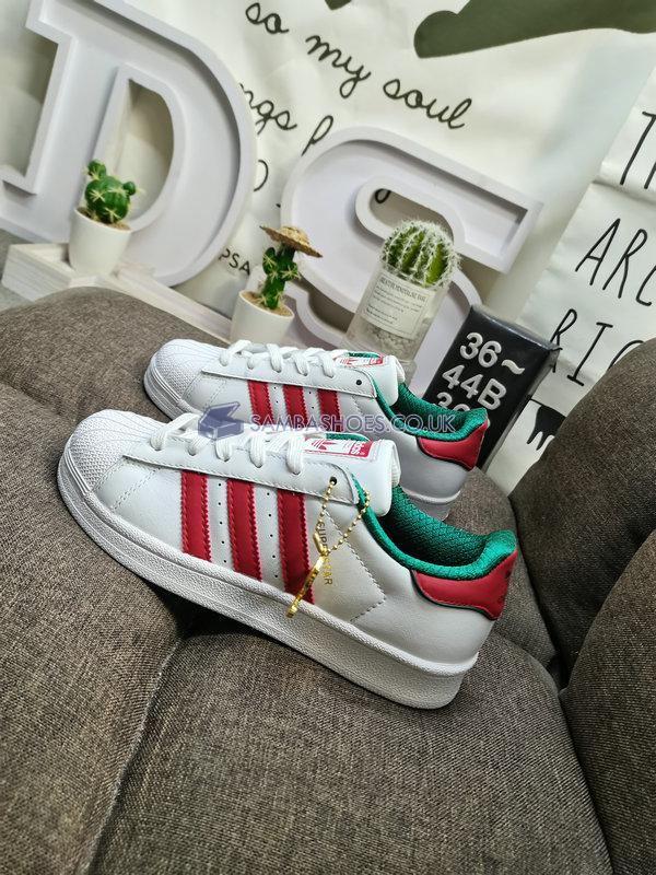 Adidas Superstar "White University Red Green" - White/Green/Red - D96974 Classic Originals Shoes