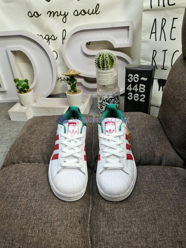 Adidas Superstar "White University Red Green" - White/Green/Red - D96974 Classic Originals Shoes