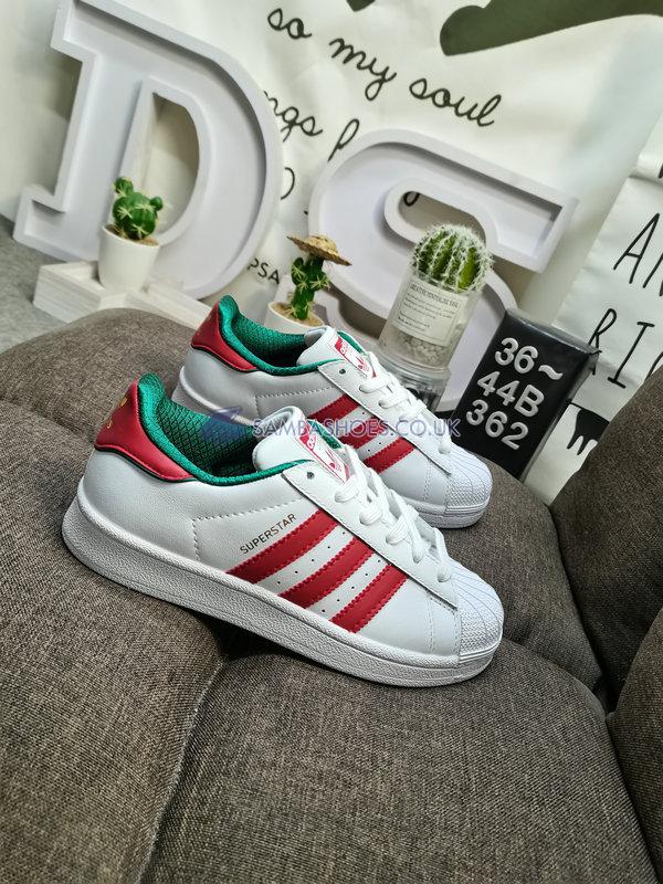 Adidas Superstar "White University Red Green" - White/Green/Red - D96974 Classic Originals Shoes