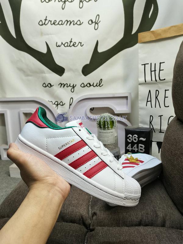 Adidas Superstar "White University Red Green" - White/Green/Red - D96974 Classic Originals Shoes