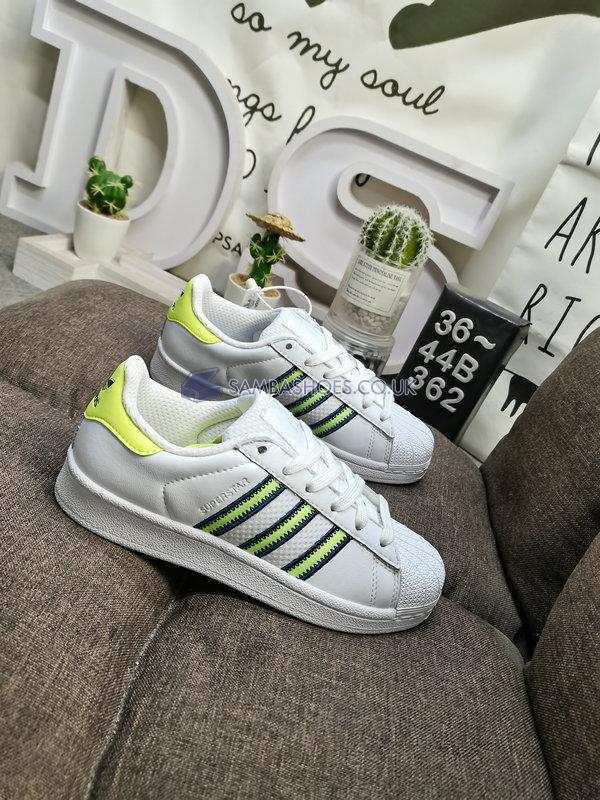 Adidas Superstar "Hi-Res Yellow" - White/Collegiate Royal/Hi-Res Yellow - CG6262 Classic Originals Shoes