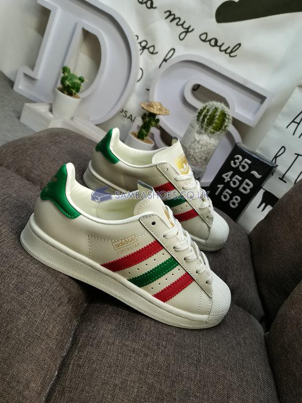 Adidas Superstar "Off White Scarlet Green" - Off White/Scarlet/Green - FZ5435 Classic Originals Shoes