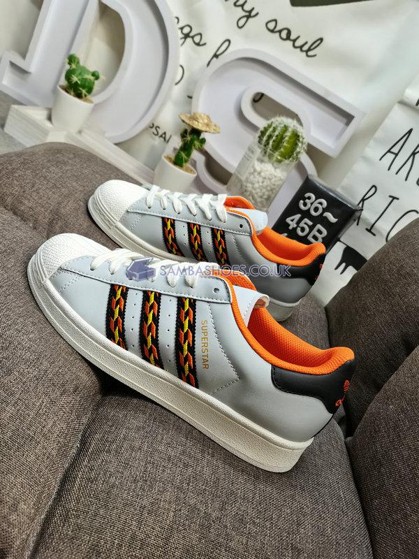 Adidas Superstar "Halloween - Jack O Lantern" - Crystal White/Semi Impact Orange/Cloud White - HR1433 Classic Originals Shoes