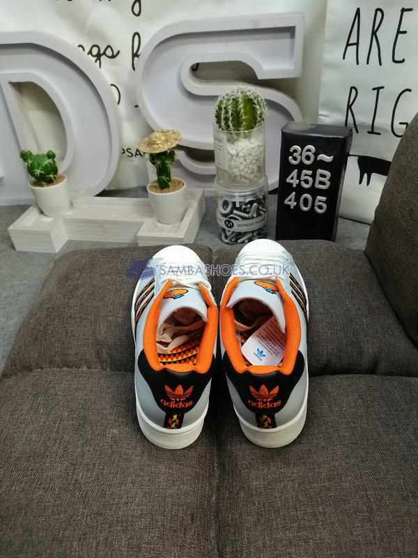 Adidas Superstar "Halloween - Jack O Lantern" - Crystal White/Semi Impact Orange/Cloud White - HR1433 Classic Originals Shoes