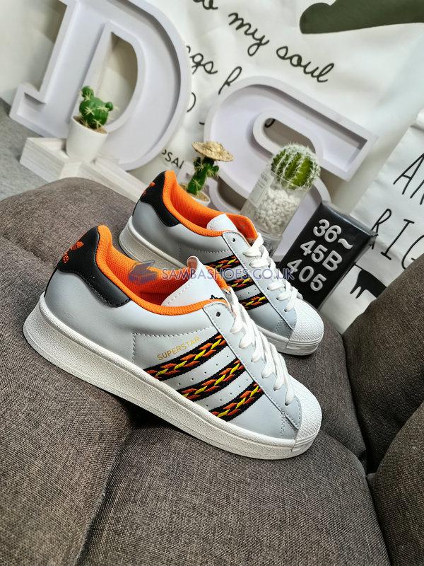 Adidas Superstar "Halloween - Jack O Lantern" - Crystal White/Semi Impact Orange/Cloud White - HR1433 Classic Originals Shoes